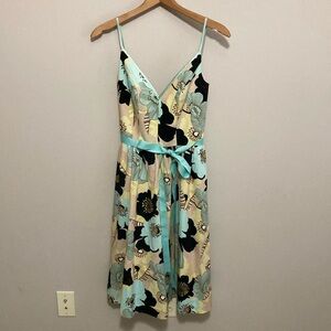 ABS Allen Schwartz Floral Midi Dress - Black and Cream